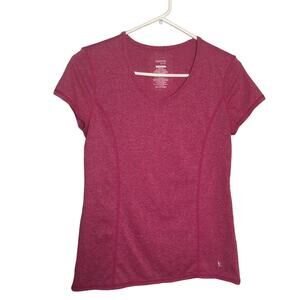 Danskin Now Womens Pink Semi-fitted V-neck  Sz S